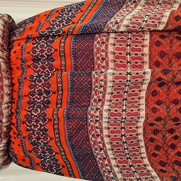 Lush Chiffon Sleeveless Pleated Blouson Mini Skater Dress Sz XS - Picture 2 of 10